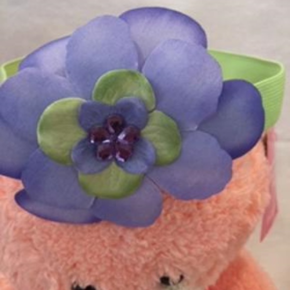 PURPLE AND GREEN 3D FLOWER PETALS HEADBAND - Picture 2 of 7